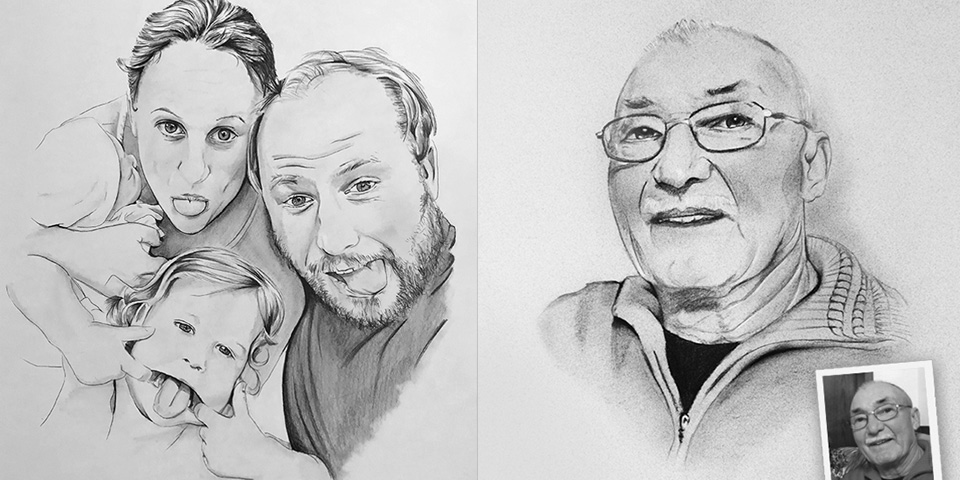 Portrait zeichnen lassen von eigener Fotovorlage